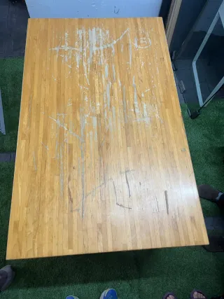 Mesa madera patas metálicas