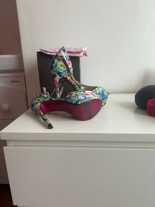 Scarpe eleganti donna tacco floreali Tg 40