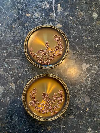 Platos Decorativos Pared Latón Florales
