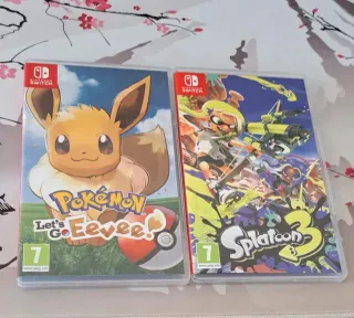 Pokémon Lets go Eevee + Splatoon 3 para switch