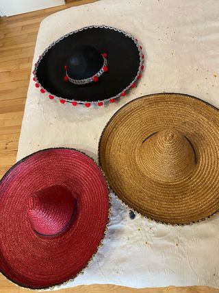 Lote 3 sombreros mexicanos
