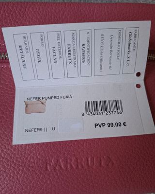 Bolso FARRUTX piel auténtica rosa, A ESTRENAR.