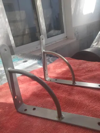 2 Soportes Estantería Metálicos Plateados mate