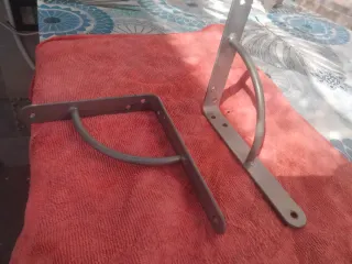 2 Soportes Estantería Metálicos Plateados mate