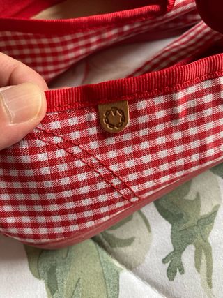 Alpargatas La Cadena Vichy Rojo T37