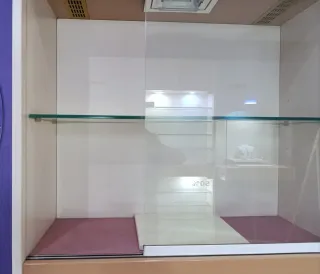 Vitrina expositora cristal y madera
