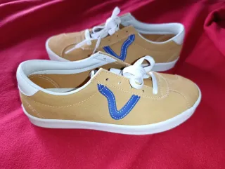 Vans Cuero Beige/Azul Talla 39 Nuevas