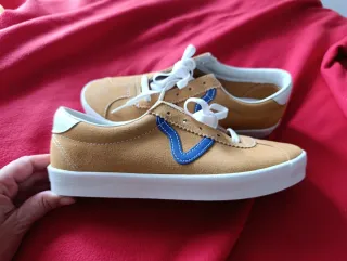 Vans Cuero Beige/Azul Talla 39 Nuevas