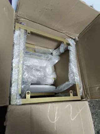 1X Taburetes Altos Cocina Dorados con Respaldo