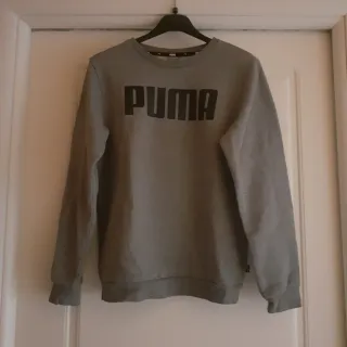 Felpa Puma Grigia Logo Nero