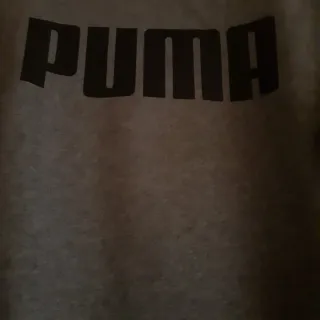 Felpa Puma Grigia Logo Nero