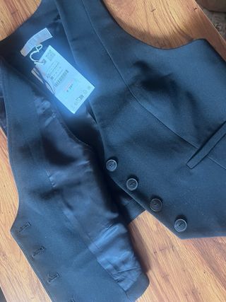 Chaleco Zara Mujer Negro Talla XS