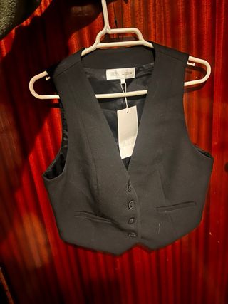 Chaleco Zara Mujer Negro Talla XS