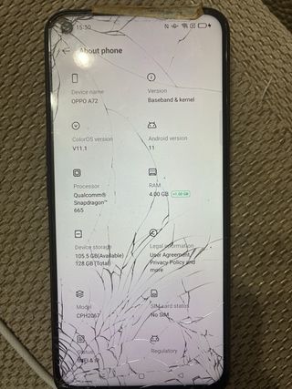 Oppo A72 128GB azul con pantalla rota