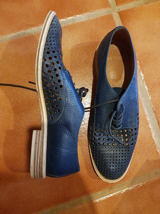 Zapatos vestir o baile Lotusse mujer azules