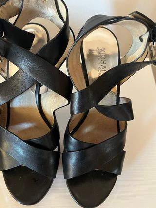 Sandalias Michael Kors Plataforma Negra y Plateada