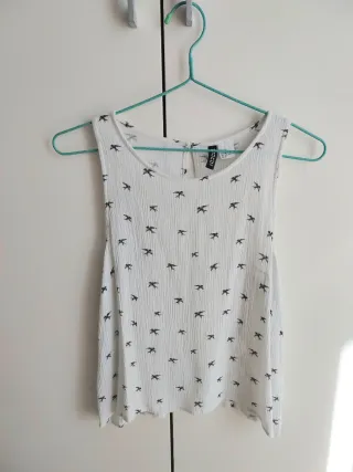 Blusa tirantes estampado pájaros Divided