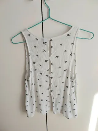 Blusa tirantes estampado pájaros Divided