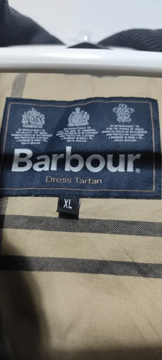 Chaqueta Barbour acolchada gris vintage 