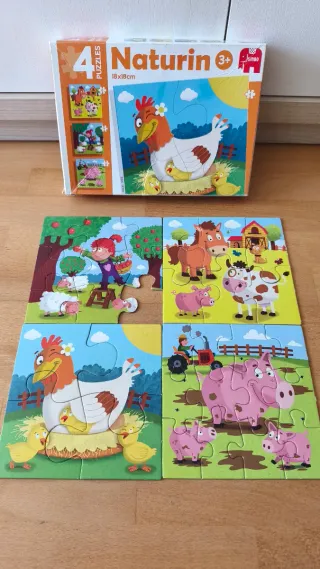 4 Puzzles Naturin 18x18cm Granja