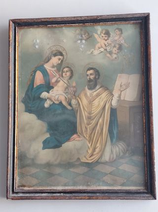 Cuadro de San Agustín con la virgen.