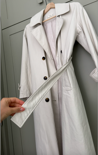 Gabardina Mango Blanco Talla M