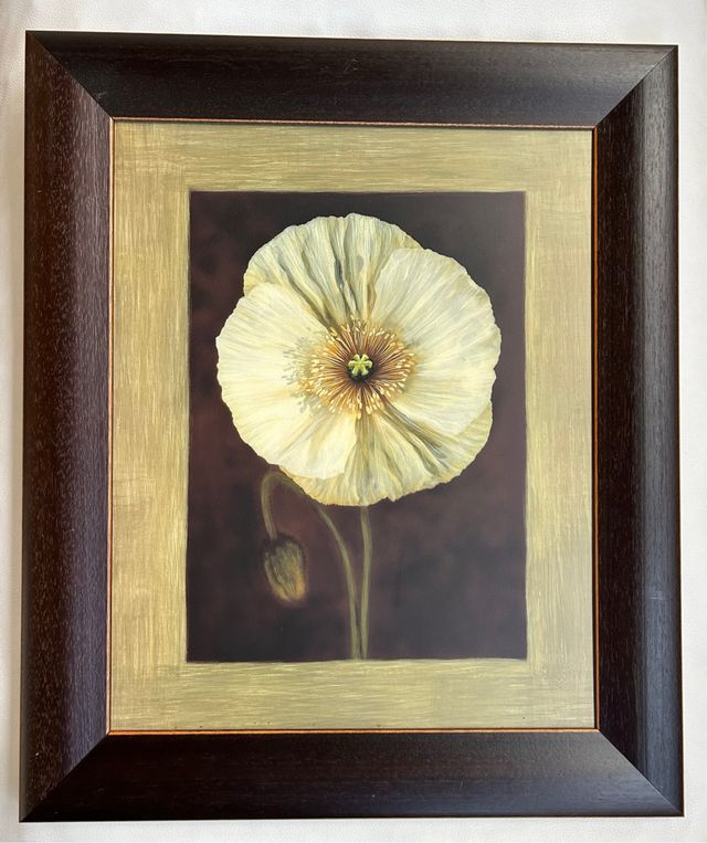 Cuadro flor blanca 62x52 cm