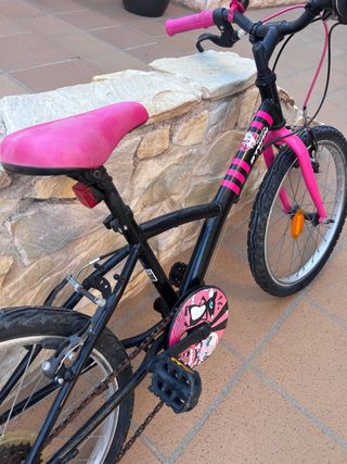 Bici infantil niña rosa y negra