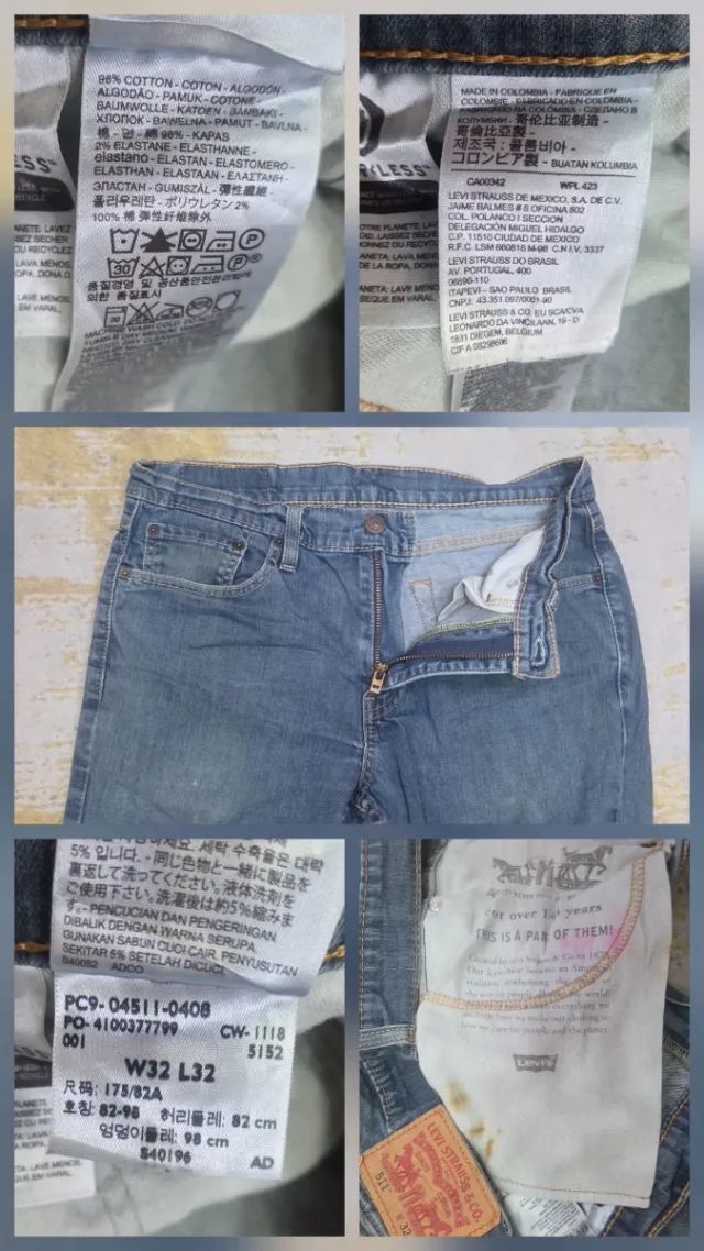 Levi'S Lote 511 Talla W32 L32