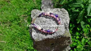 Pulsera Ágata Violeta Artesanal Infinito