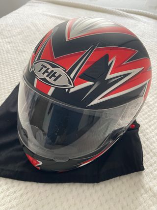 Casco Moto THH Negro Rojo