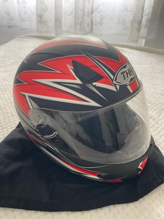 Casco Moto THH Negro Rojo