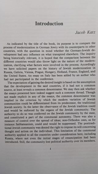 Toward Modernity: The European Jewish Model