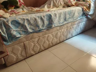 Cama individual con canapé extraíble y Colchones