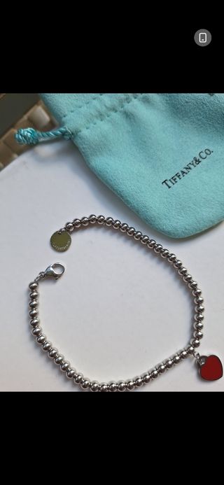 Tiffany & Co. Bracciale Perline Cuore Rosso Argent