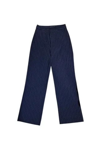 Pantalón ancho rayas azul