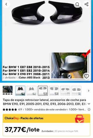 Carcasas de retrovisor estilo M3