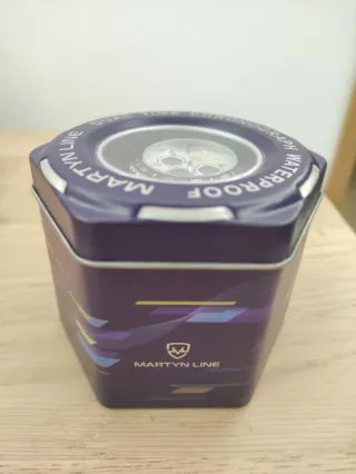 Nuovo orologio Martyn Line Chronograph in argento e nero