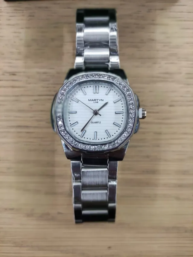 Martyn Line Relógio Prateado e Branco