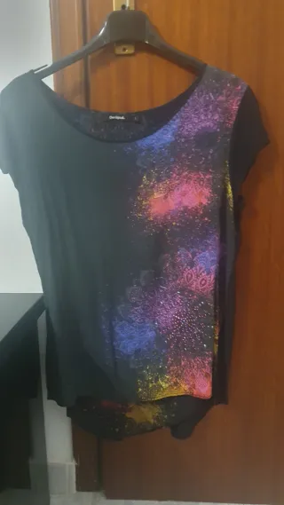 Maglietta Desigual donna nera multicolor No inpost