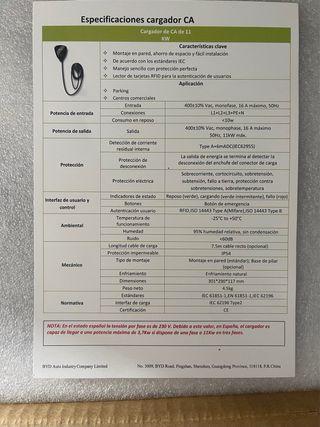 Cargador BYD Coche/Casa/Trabajo