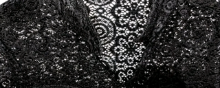 Maglia camicia pizzo nero S colletto foderata