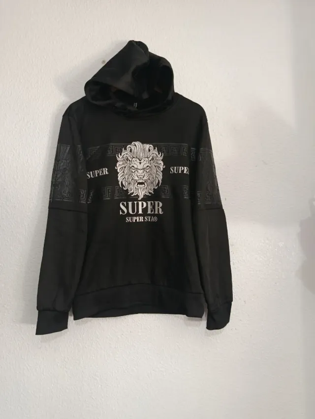 Sudadera Negra furia Rosa talla L