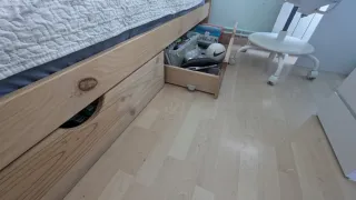 Cama de madera 90 Lufe con cajones