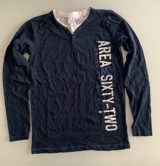 Maglietta blu ragazzo manica lunga