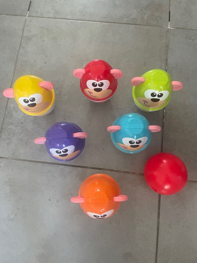 Juego infantil de 6 animales rodantes