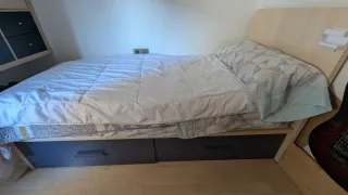 Cama juvenil 90cm con cajones grandes
