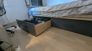 Cama juvenil 90cm con cajones grandes
