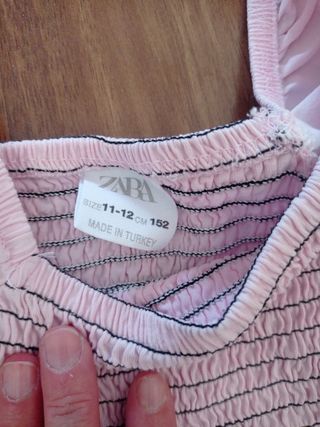 Blusa gris y camiseta rosa 11-12 años