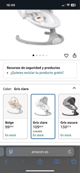 MoMi KENANI Mecedora Bebé hasta 9 kg